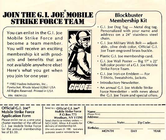 YOJOE.COM | Mobile Strike Force Membership