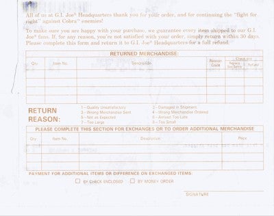 yojoe com hasbro returned merchandise form return merchandise form