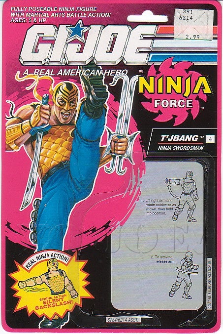 G I JOE Accessory  1992  Ninja Force T'Jbang          Battle Axe Sword 