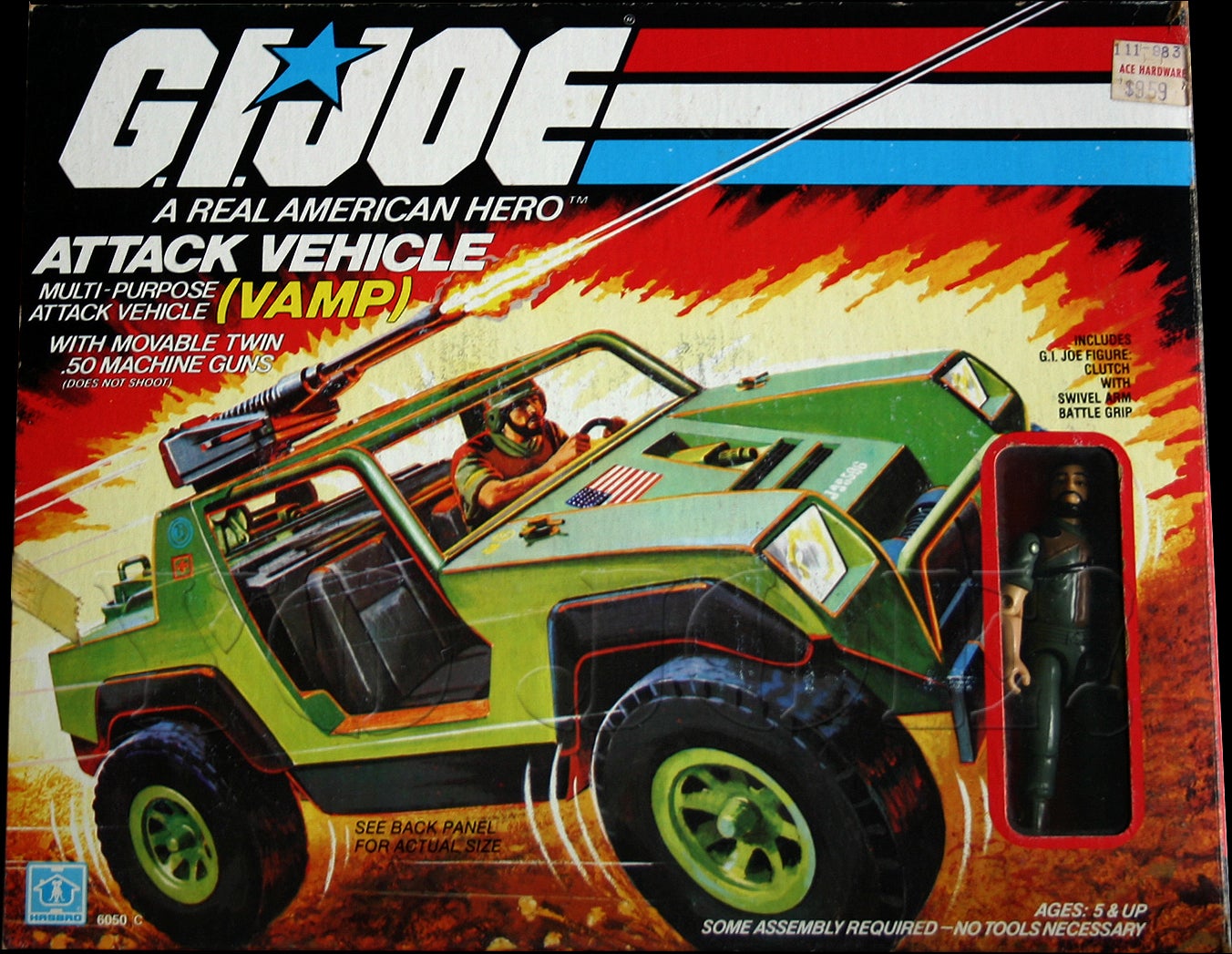 Vtg Gi Joe 1982 Vamp AXLE & WHEEL vehicle accessory playset part 
