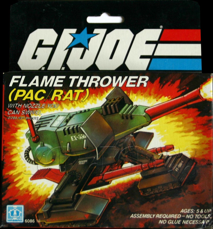 Details about   G.I Joe/Cobra Part_1983 Pac/Rat Flamethrower Front Track Tread W/Decals!!! 