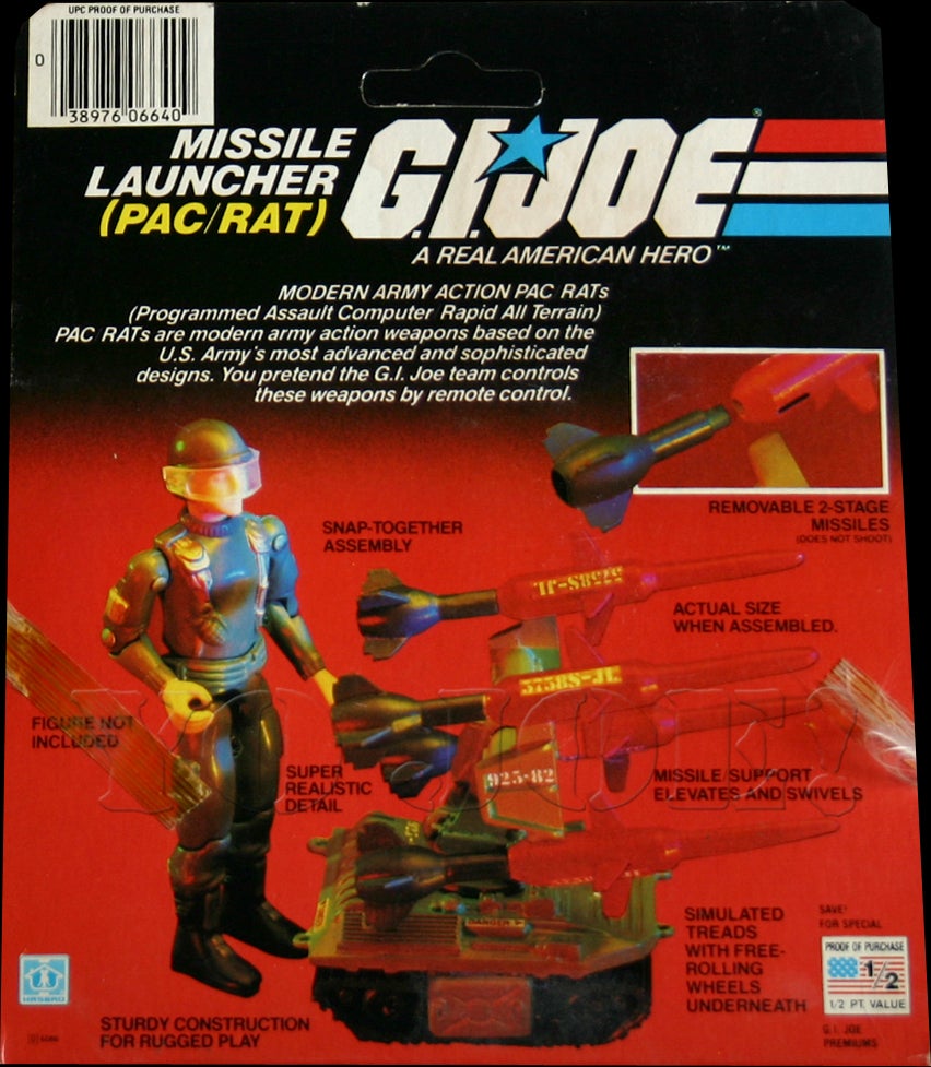 1983 GI/G.I Joe PAC/RAT Missile Launcher DUMBBELL WHEEL original part JTC 716B 