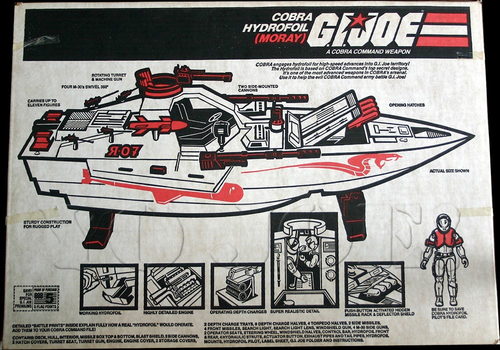 "Vintage" GI Joe Moray Hydrofoil LARGE YELLOW MISSILE Original Part Hasbro 1985 