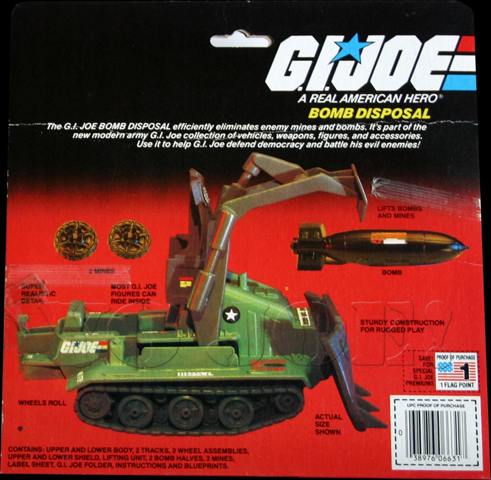 GI Joe Bomb Disposal RIGHT TRACK tank tread Vtg part 1985 accessory g.i 