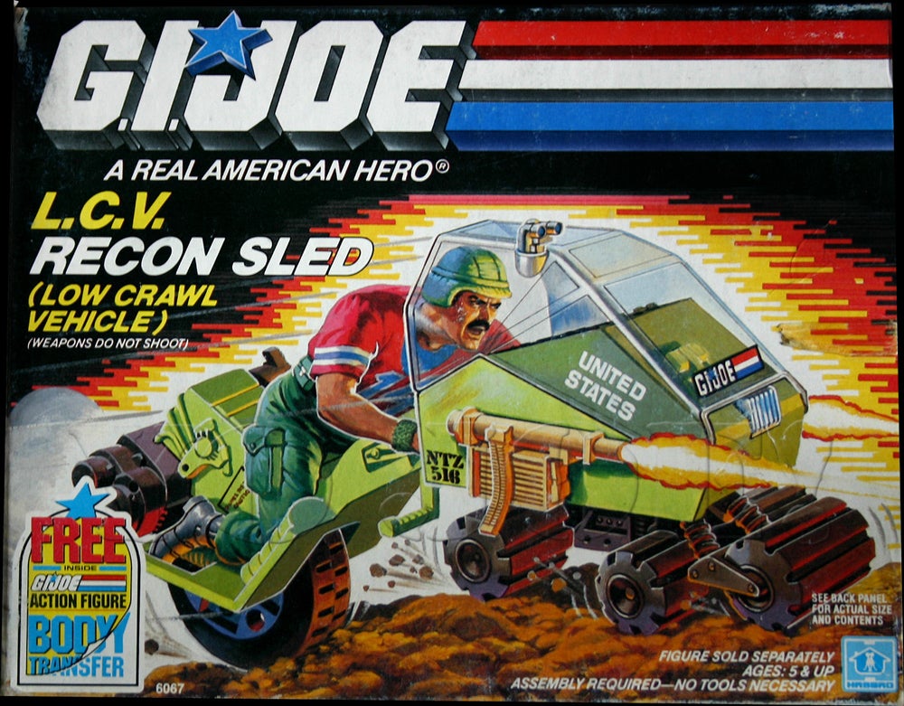 Recon Sled Side Gattling Gun Vintage GI Joe Vehicle Part 1986 LCV L.C.V