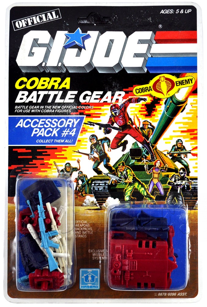 GI Joe Battle Gear Accessory Pack #4 Baroness BACKPACK Vtg weapon Cobra 1986 