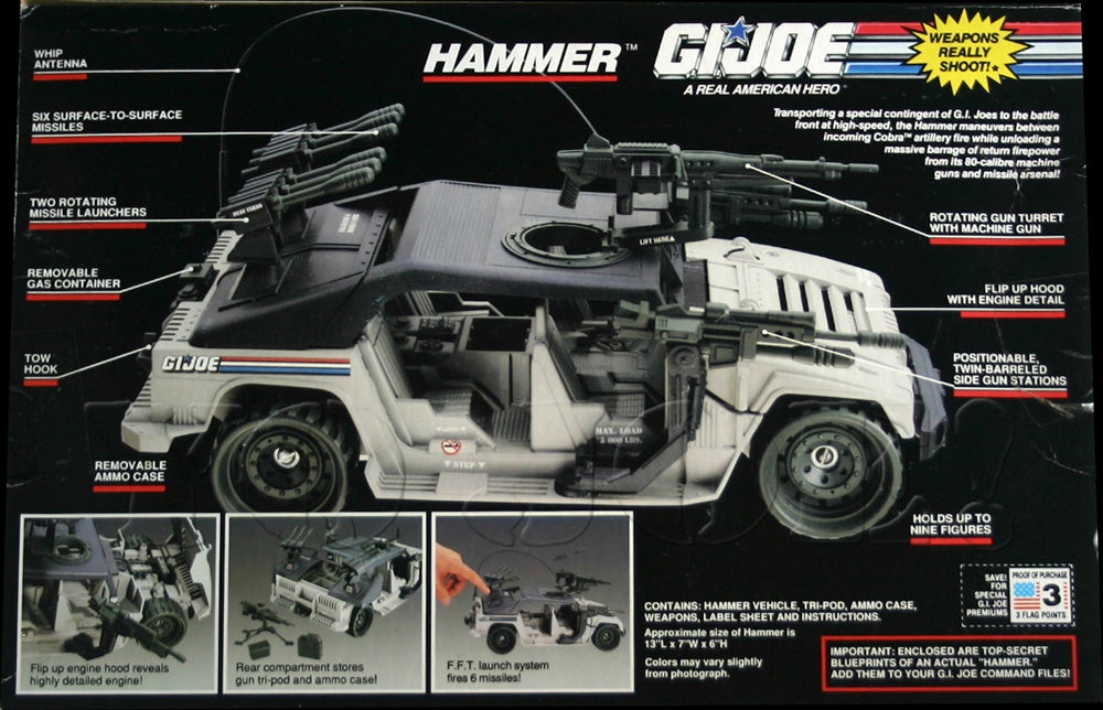 G.I Joe/Cobra_1990 HAMMER *Hummer/Jeep/Humvee* Side Gun!!! 
