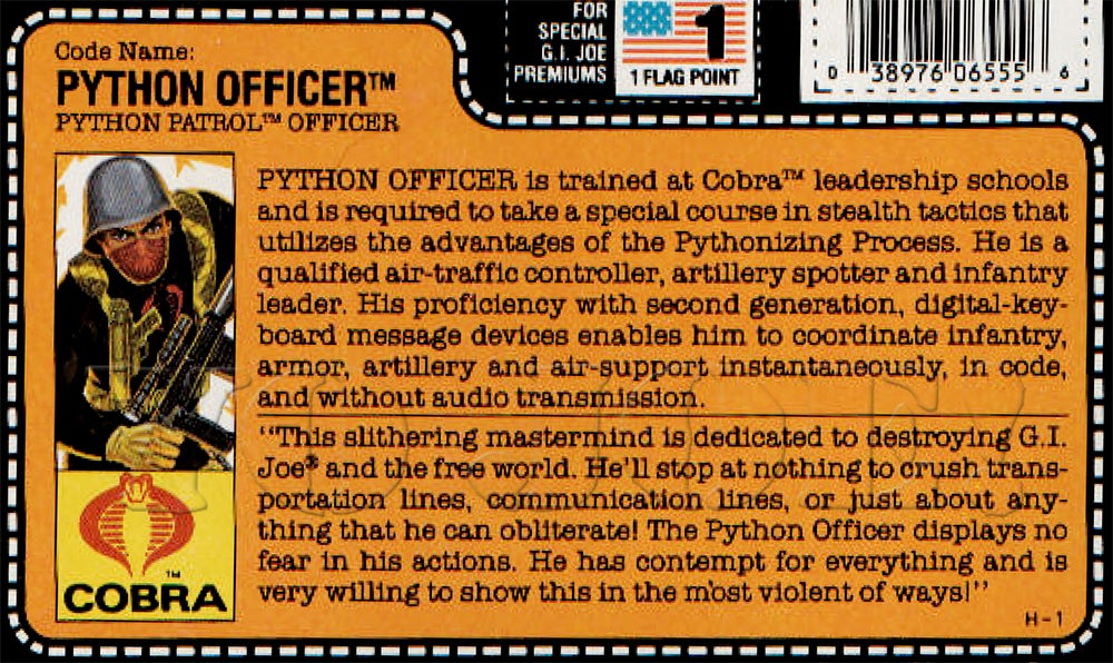 Details about   Gi Joe 1989 Python Patrol & Night Force File Card Pick & Choose each addtl free 