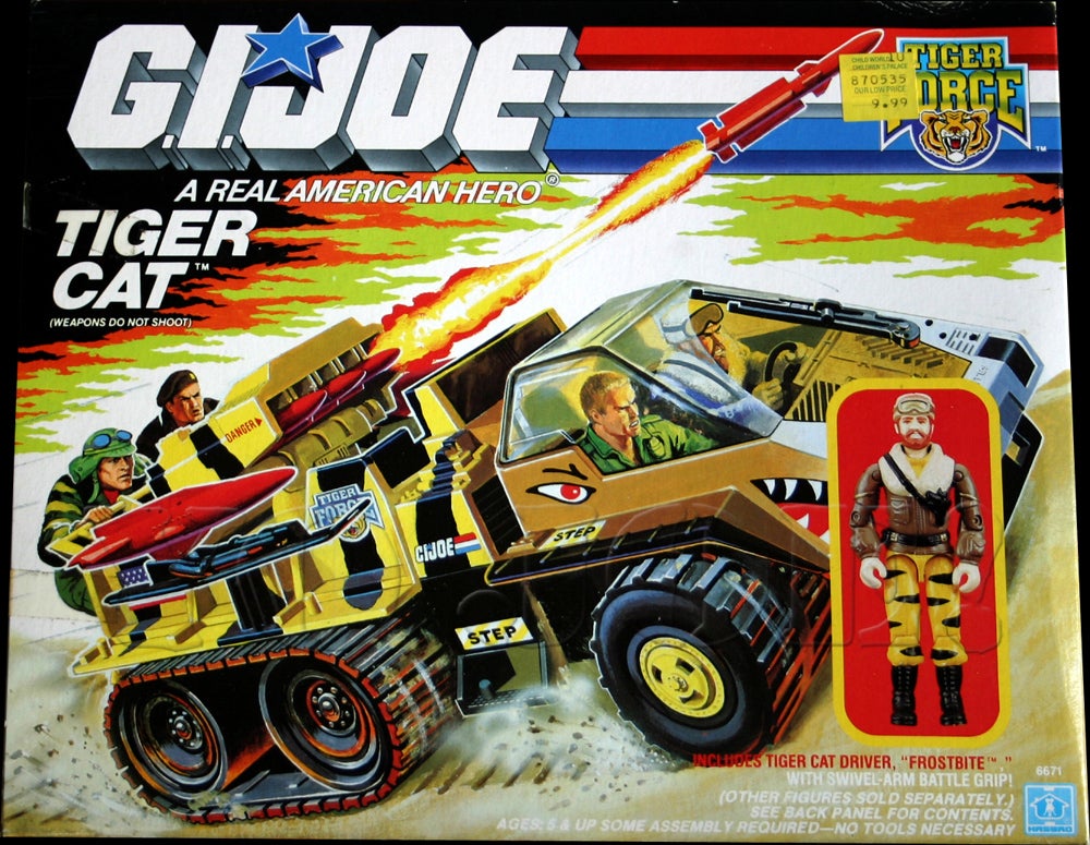 GI Joe Vehicle Tiger Force Tiger Cat Front Wheel Tire 1988 Original Part