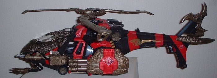 GI Joe Vehicle Crimson Command Copter Helicoptor Missile 2003 Original Part