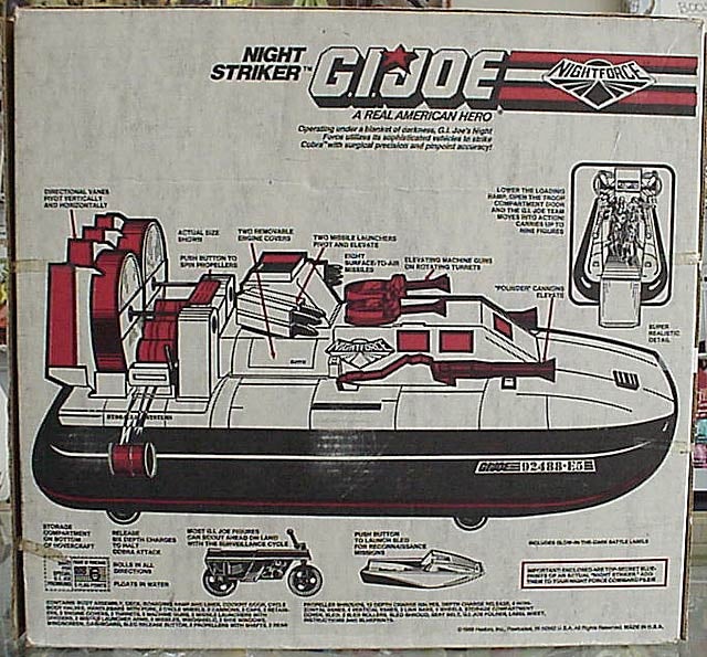 Gi Joe Night force Night Striker 1988 Gear Box Vehicle part